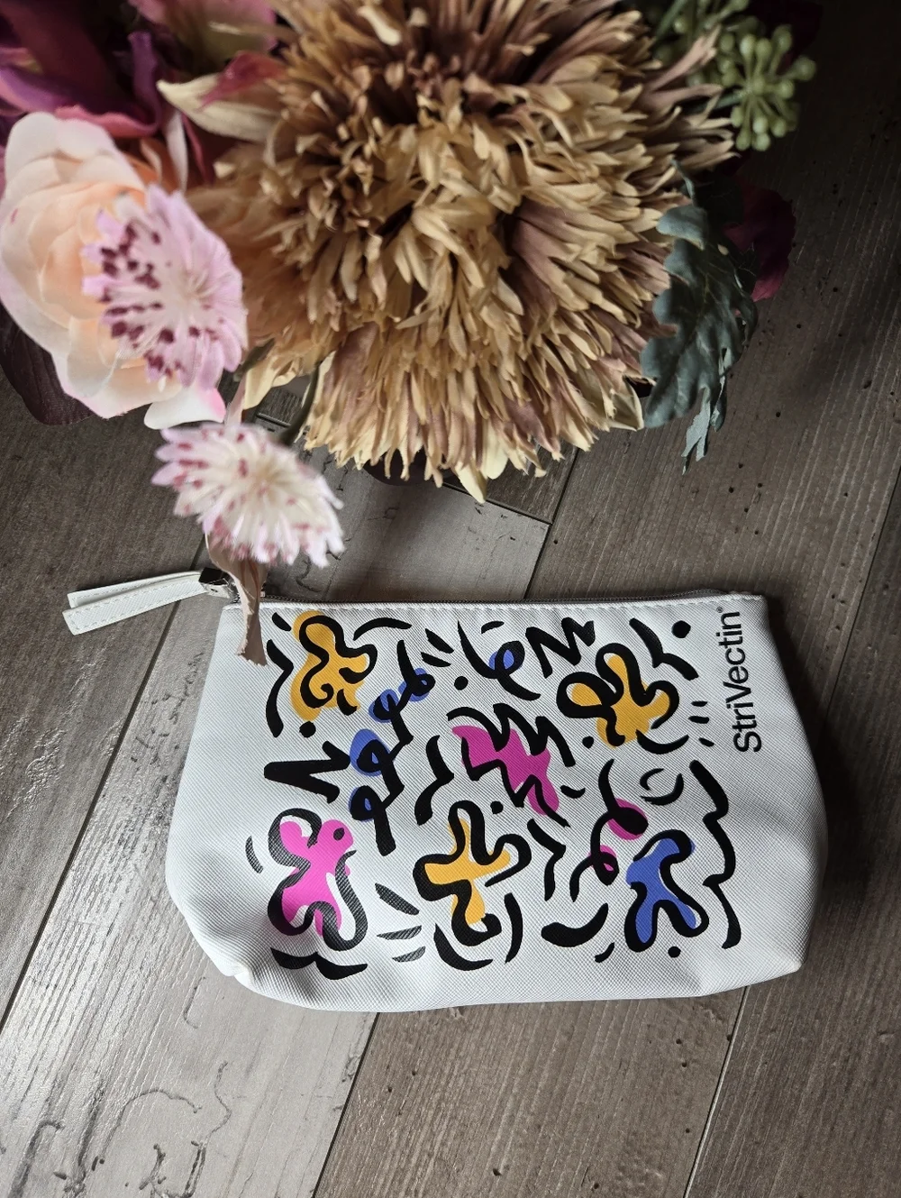 NWT StriVectin Brightly Colored Zip-Up Cosmetic Bag Makeup Pouch